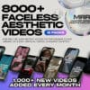 Aesthetic faceless Instagram Reels video pack with MRR and PLR rights for digital marketers, including Canva templates for easy customization.