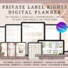 Editable Canva PLR digital planner Hyperlinked PLR planner for resell Customizable digital planner templates for Canva Digital PLR planner with productivity trackers