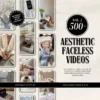 Faceless reels video bundle for Instagram and TikTok Aesthetic faceless videos for social media Editable Canva templates for faceless marketing MRR and PLR faceless reels for passive income