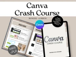 Canva Crash Course with MRR and PLR rights Digital design course with resale rights Canva course for beginners and experts MRR PLR