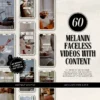 Melanin faceless reels for digital marketing High-resolution faceless videos for social media Editable Canva templates for branding PLR MRR melanin reels bundle