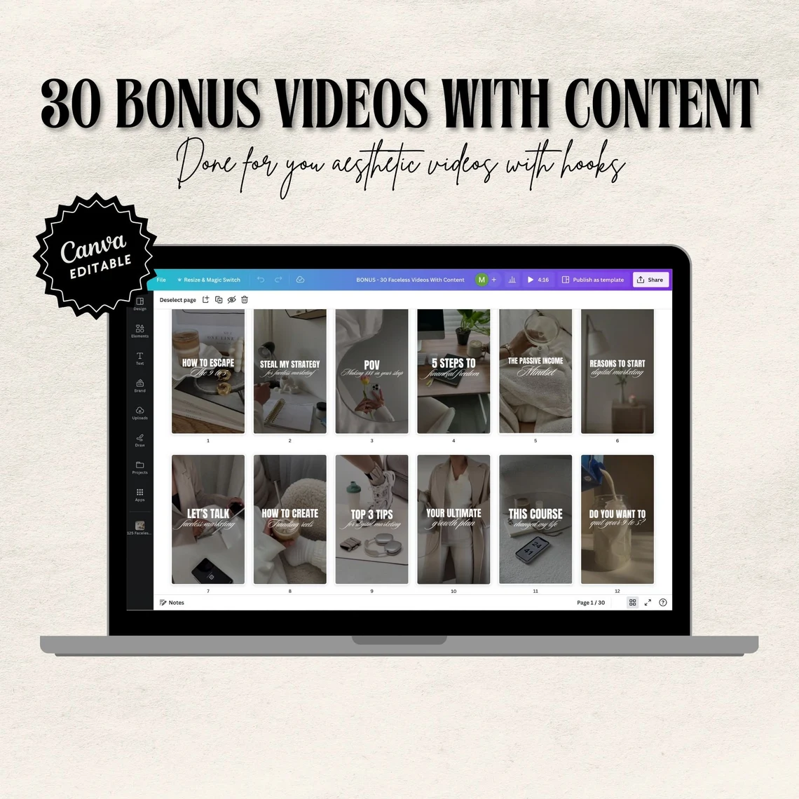 500+ Faceless Reels Video Bundle – Aesthetic Lifestyle MRR/PLR - Image 3