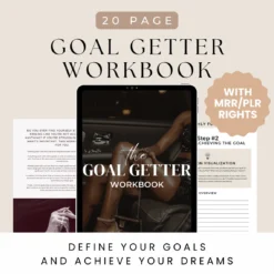 Goal Getter Workbook with PLR and MRR rights Editable Canva workbook for goal setting Customizable PLR workbook for productivity Digital marketing workbook with resell rights