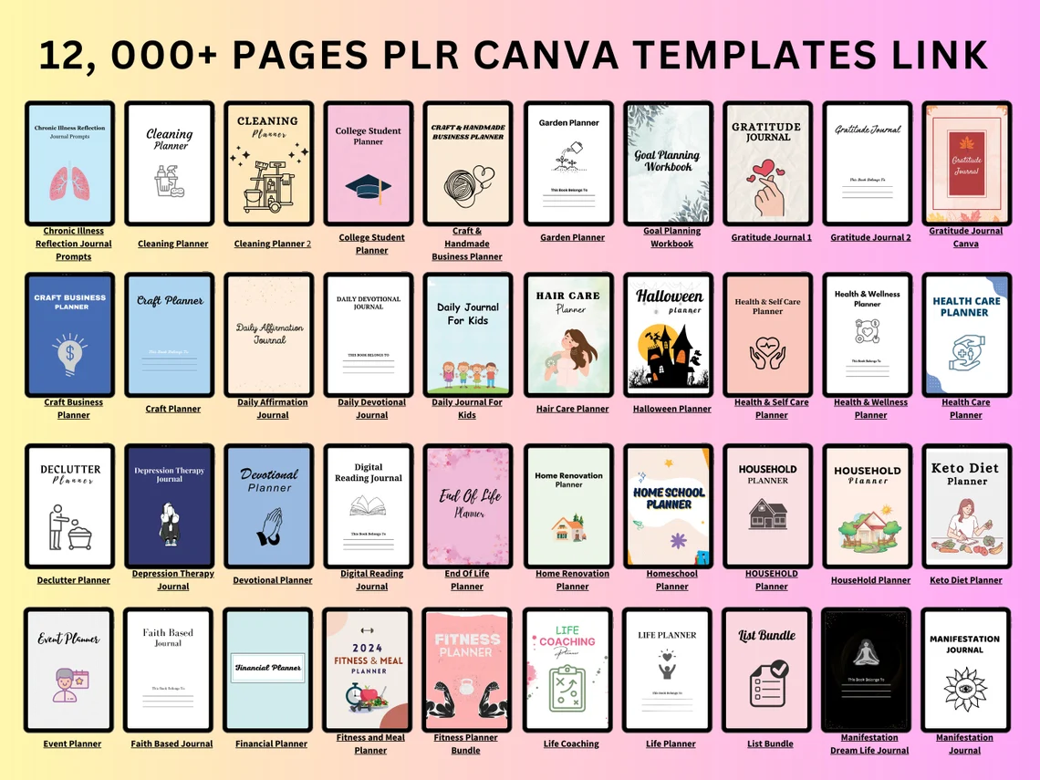 12,000+ Pages Canva Planner Templates for Resell - Image 3