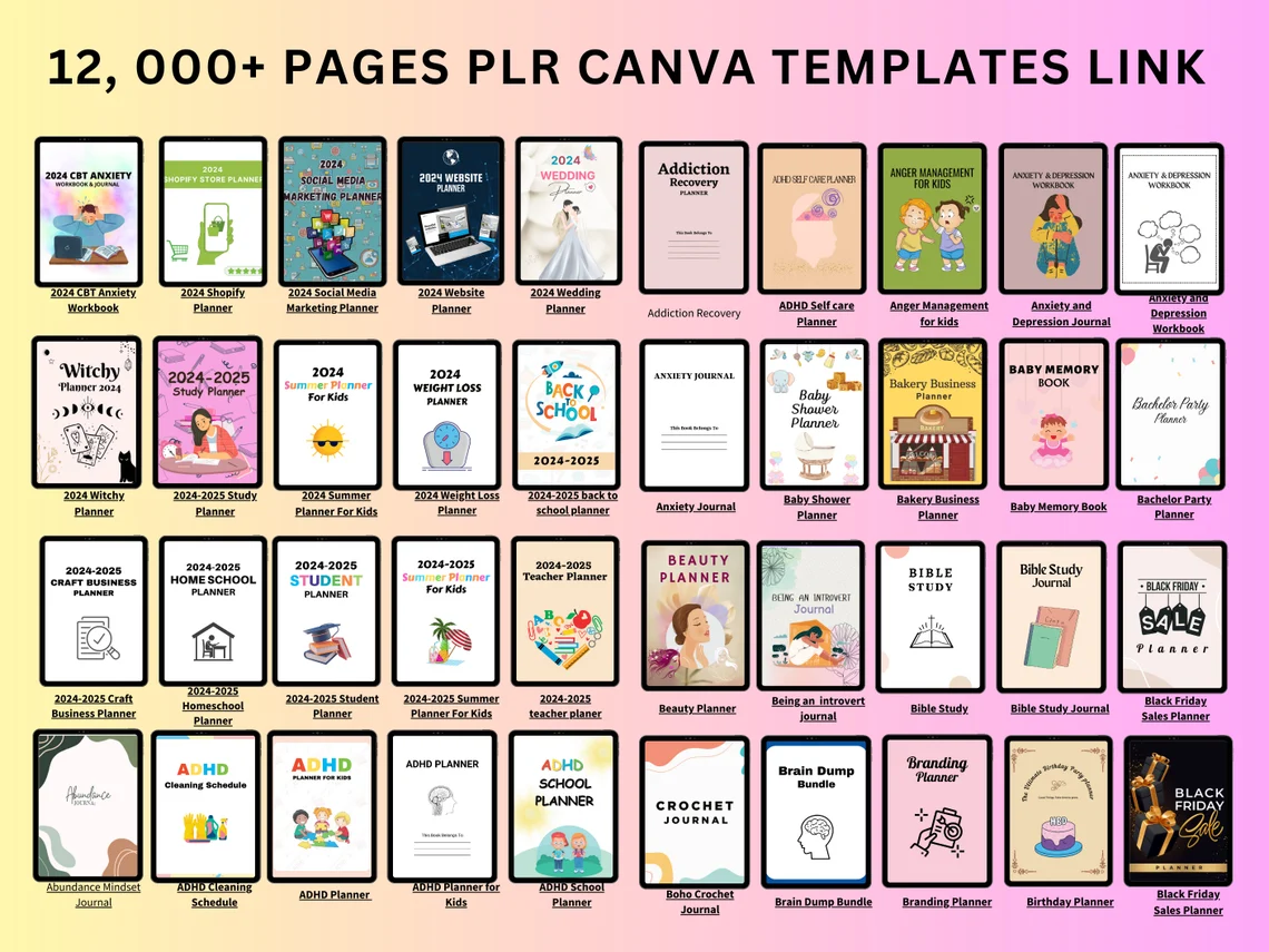 12,000+ Pages Canva Planner Templates for Resell - Image 4