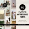 Faceless motherhood reels bundle for Instagram and TikTok Motherhood-themed faceless marketing reels with MRR/PLR Editable Canva templates for social media marketing Aesthetic faceless motherhood reels for digital marketing