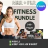 Ultimate Fitness Bundle MRR fitness PLR products white-label digital fitness products digital fitness journals to resell high-protein snack PLR digital wellness planners customizable fitness planner MRR