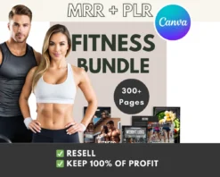Ultimate Fitness Bundle MRR fitness PLR products white-label digital fitness products digital fitness journals to resell high-protein snack PLR digital wellness planners customizable fitness planner MRR