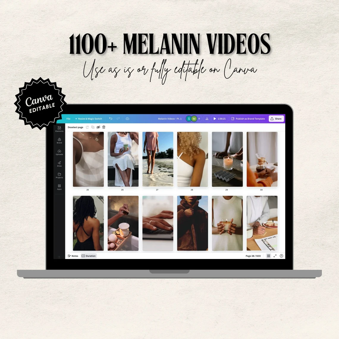 Melanin Faceless Reels Bundle – 1100+ PLR/MRR Aesthetic Videos - Image 2