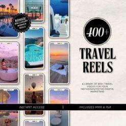 Faceless travel reels bundle for digital marketing Vacation and beach lifestyle faceless reels Editable Canva travel reels with MRR/PLR High-resolution travel reels for Instagram/TikTok