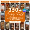 cozy fall faceless reels autumn aesthetic Instagram reels fall Canva editable posts MRR and PLR cozy autumn videos