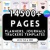 A collection of PLR Canva templates for planners, journals, trackers, and printables, designed for digital creators and entrepreneurs.