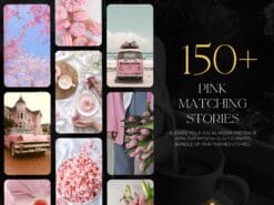 Pink coquette aesthetic faceless Instagram reels and matching posts with Canva templates, MRR, and PLR for digital marketing.