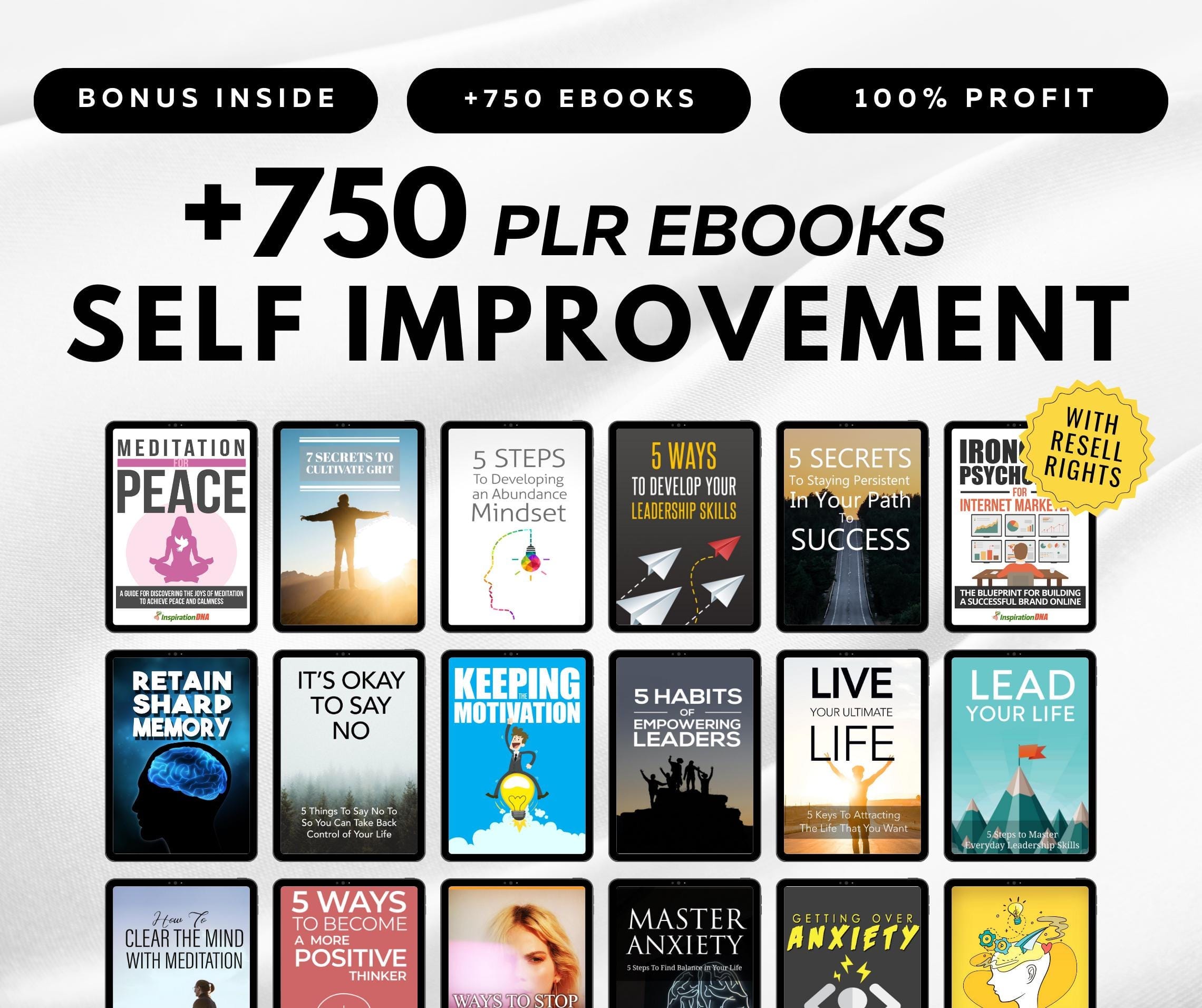 Self-Improvement eBooks Bundle - 750+ PLR & MRR eBooks for Resale