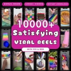 10,000+ Asmr Reels viral video bundle with PLR and MRR rights for social media creators.