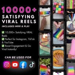 10,000+ Asmr Reels viral video bundle with PLR and MRR rights for social media creators.